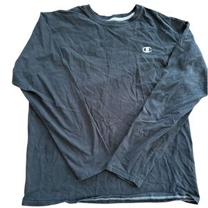 Champion Men's Long Sleeve Black Tee Sz. Large
